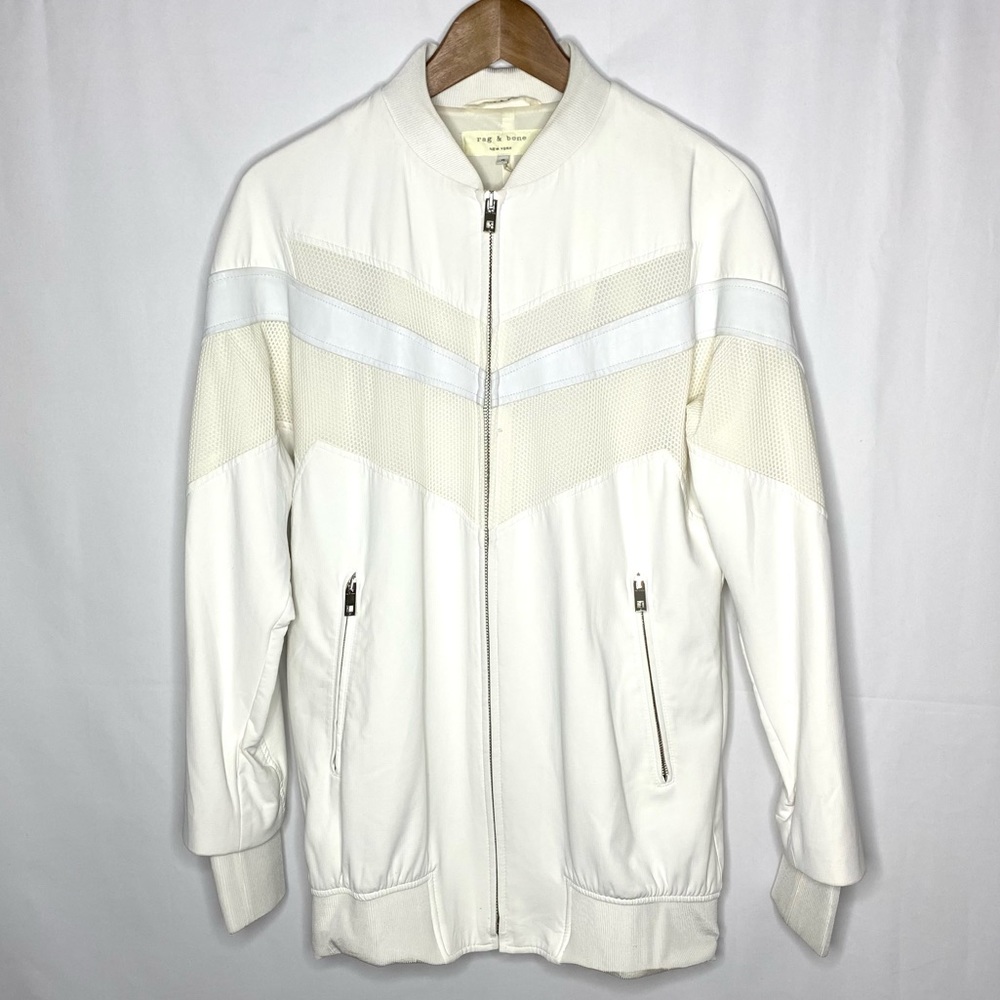 Rag & Bone White Full Zip Warm Up Jacket